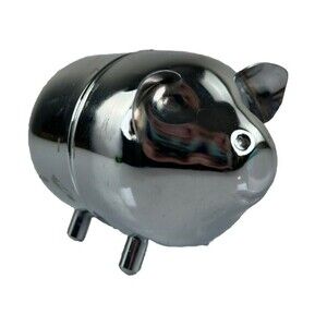 Vintage Mid-Century MCM Napier Atomic Silver Tone Pig Piggy Coin Savings Bank